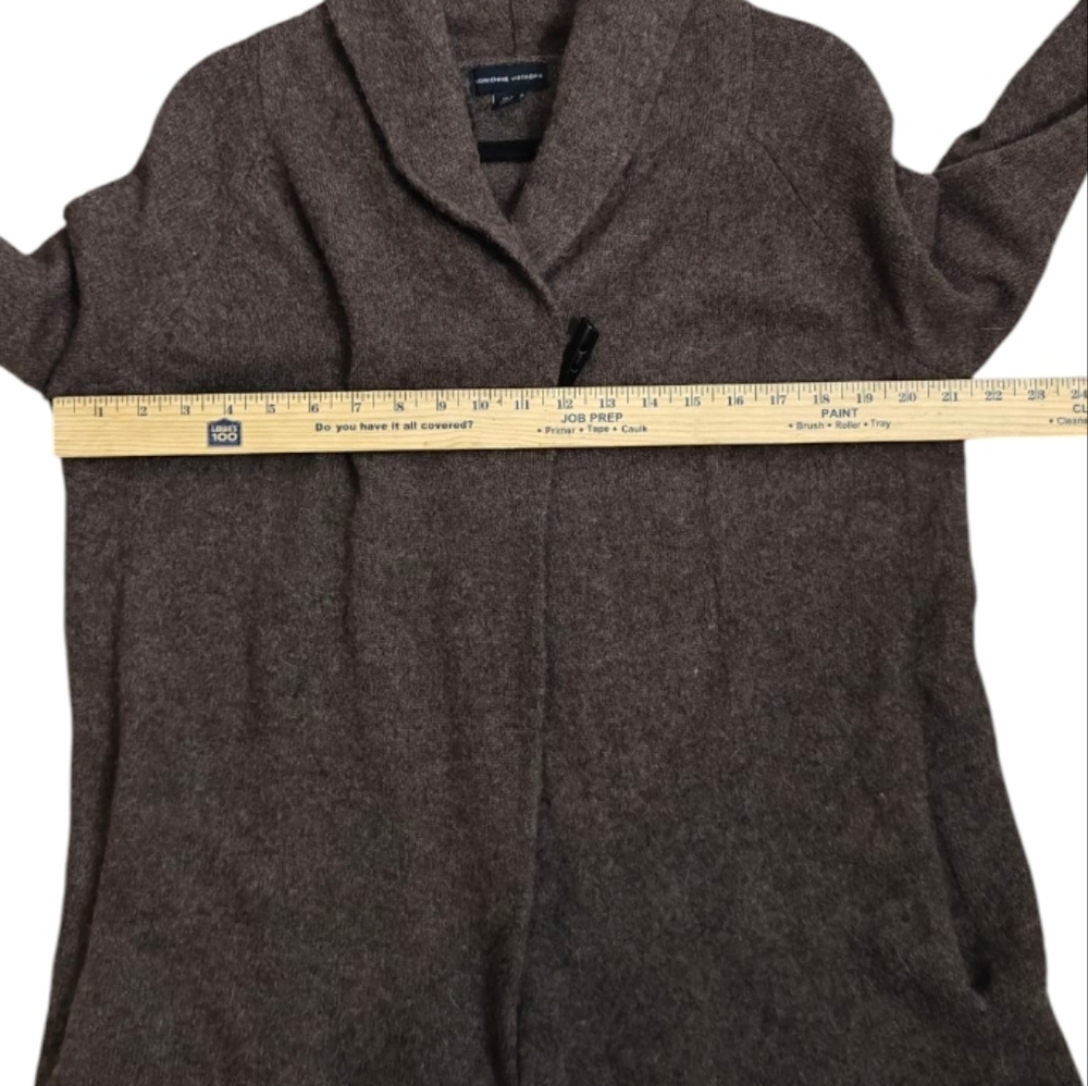 Adrienne Vittadini wool yak hair brown toggle cardigan sweater Size XL - Picture 4 of 7